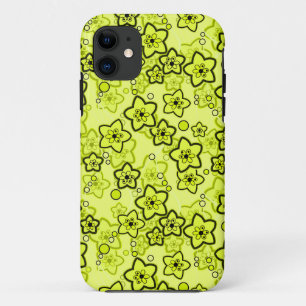Geel met zwart helder neon bloemenpatroon Case-Mate iPhone case
