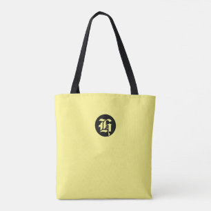 Geel met zwarte en gele monogram Canvas tas