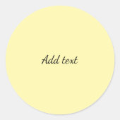 Geel met Zwarte Tekst Sjabloon Ronde Sticker (Voorkant)