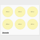 Geel met Zwarte Tekst Sjabloon Ronde Sticker (Vel)