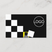 Geel met zwarte witte kleur, gecheckt met Logo en  Visitekaartje (Voorkant)