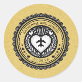 Geel Mexicaans paspoort Ronde Sticker (Voorkant)