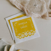 Geel | Mexicaanse Papel Picado bruiloft Servet