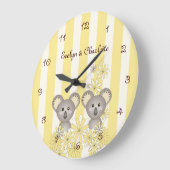 Geel Mignie Baby Koala Tweeling Slaapkamer / Kinde Grote Klok (Hoek)