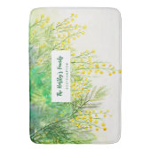 Geel Mimosa Floral Waterverf schilderij Badmat (Voorkant Verticaal)