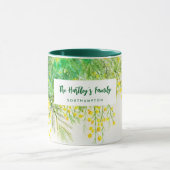 Geel Mimosa Floral Waterverf schilderij Mok (Midden)