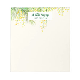 Geel Mimosa Floral Waterverf schilderij Notitieblok