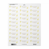 Geel Mimosa Retouradres Etiket (Full Sheet)