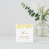 Geel Mimosa Trouwdetails Website QR Code Informatiekaartje (Staand voorkant)