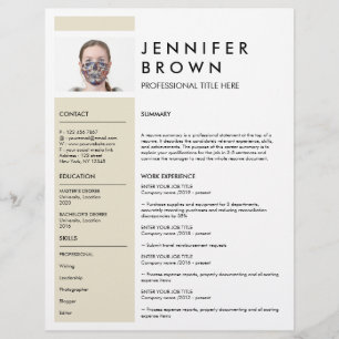 Geel Minimaal CV met fotografie