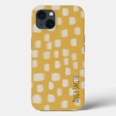 Geel minimaal patroon met zijkant gepersonaliseerd Case-Mate iPhone case (Achterkant)