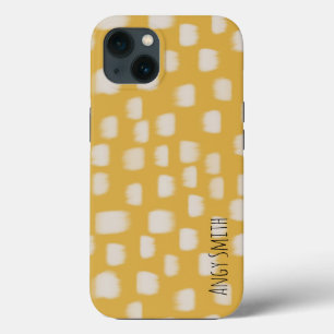 Geel minimaal patroon met zijkant gepersonaliseerd Case-Mate iPhone case