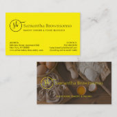 Geel Minimal Custom Foto Ei Brood Bakkerij Visitekaartje (Voorkant / Achterkant)