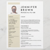 Geel Minimal CV met Fotografie (Voorkant)