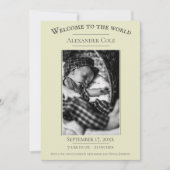 Geel Minimalistisch Foto Geboorteaankondiging Aankondiging (Voorkant)