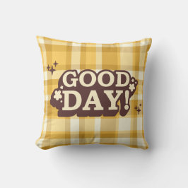 Geel Minimalistisch Goed Dag Vierkant Kussen