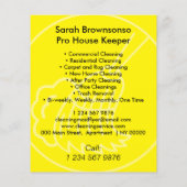 Geel minimalistisch huis schoonmaak huishoudster flyer (Achterkant)