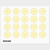 Geel Minimalistisch Logo Geschulpte Cirkel Sticker (Vel)