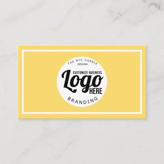 Geel Minimalistisch Modern Custom Logo Visitekaartje (Voorkant)