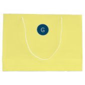 Geel Minimalistisch Monogram Grote Gift Bag Groot Cadeauzakje (Achterkant)