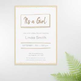 Geel minimalistisch neutraal Baby shower Kaart