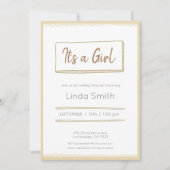 Geel minimalistisch neutraal Baby shower Kaart (Voorkant)