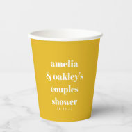 Geel Minimalistisch Schattige Custom Couples Douch Papieren Bekers