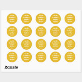 Geel Minimalistisch Schattige Custom Couples Douch Ronde Sticker (Vel)