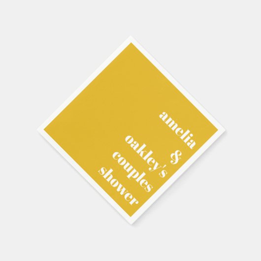 Geel Minimalistisch Schattige Custom Couples Douch Servet (Hoek)