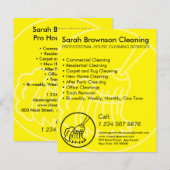 Geel minimalistisch schoonmaakhuisbewaarder flyer (Voorkant / Achterkant)