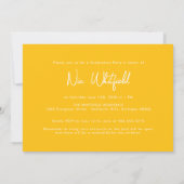 Geel Minimalistische Foto Collage Graduation Party Kaart (Achterkant)