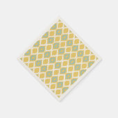 Geel Mint Geometric Ikat Tribal Print Patroon Servetten (Hoek)
