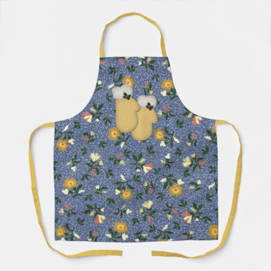 Geel Mittens-kerstSchort Schort (Voorkant)