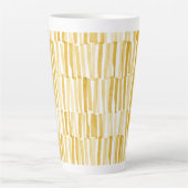 Geel modern abstract patroon gepersonaliseerd cade latte mok (Voorkant)