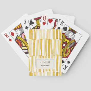 Geel modern abstract patroon gepersonaliseerd cade pokerkaarten