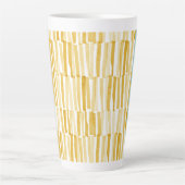 Geel modern abstract patroon, gepersonaliseerd ges latte mok (Voorkant)