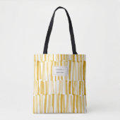 Geel modern, abstract patroon gepersonaliseerd ges tote bag (Voorkant)