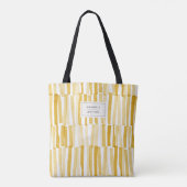 Geel modern, abstract patroon gepersonaliseerd ges tote bag (Achterkant)