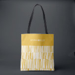 Geel modern, abstract patroon gepersonaliseerd ges tote bag<br><div class="desc">Geel modern abstract patroon,  gepersonaliseerd tas met cadeau</div>