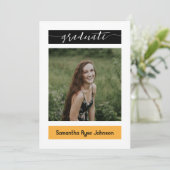 Geel modern blok 3-Foto Afstuderen Kaart (Staand voorkant)