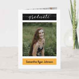 Geel modern blok 5-foto-Afstuderen