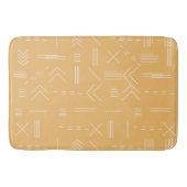 Geel Modern Boho Geometrisch Aangepast Monogram Badmat (Voorkant)