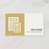 GEEL MODERN CALCULATOR ICON ACCOUNTING TAX VISITEKAARTJE (Voorkant)