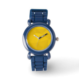 Geel, modern, cool, trendy, stedelijke geometrisch horloge