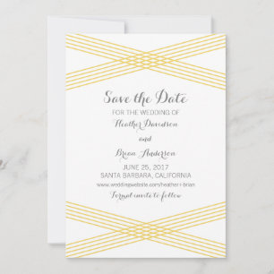 Geel Modern Deco sparen de Datum uitnodigen Save The Date