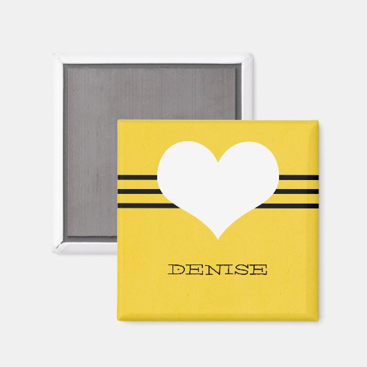 Geel modern hartnet magneet (Voorkant / Achterkant)