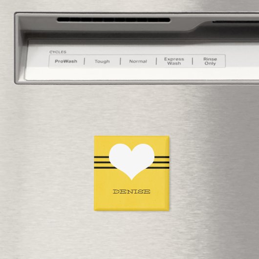 Geel modern hartnet magneet (Insitu (Vaatwasser))