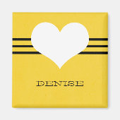 Geel modern hartnet magneet (Voorkant)