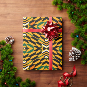 Geel modern Kente-afdrukpapier Cadeaupapier
