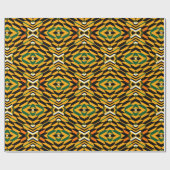 Geel modern Kente-afdrukpapier Cadeaupapier (Vlak)